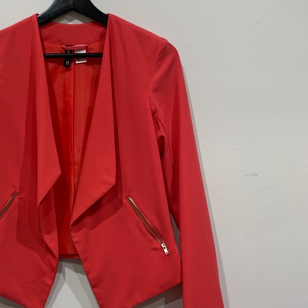 H&M Coral Pink Open Fly Blazer Size 2